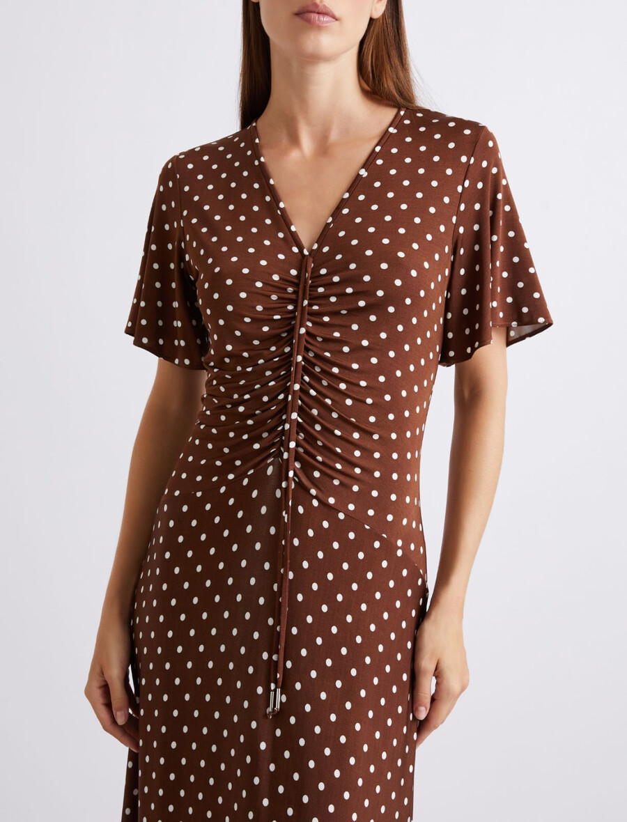 langes jerseykleid - braun