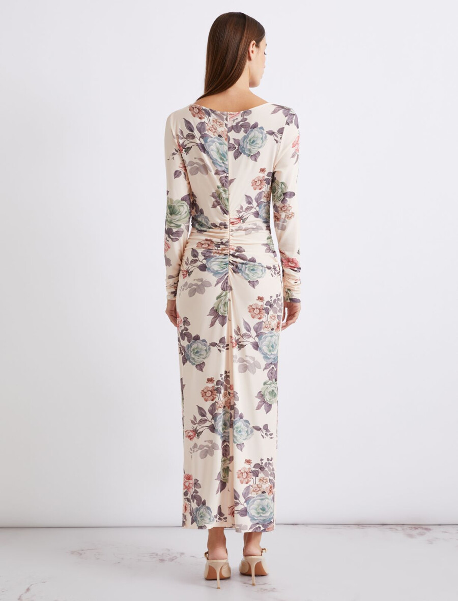 jerseykleid in wadenlänge - puder