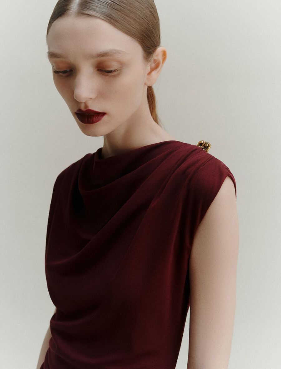figurbetontes jerseykleid - bordeaux