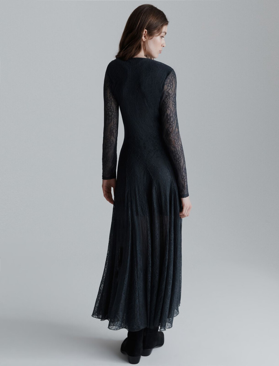 spitzenjerseykleid - dunkelgrau