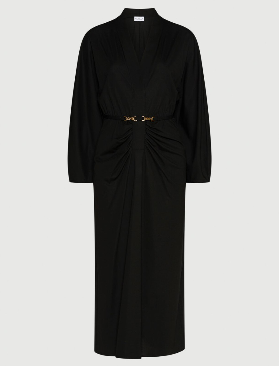 intarsienkleid - schwarz
