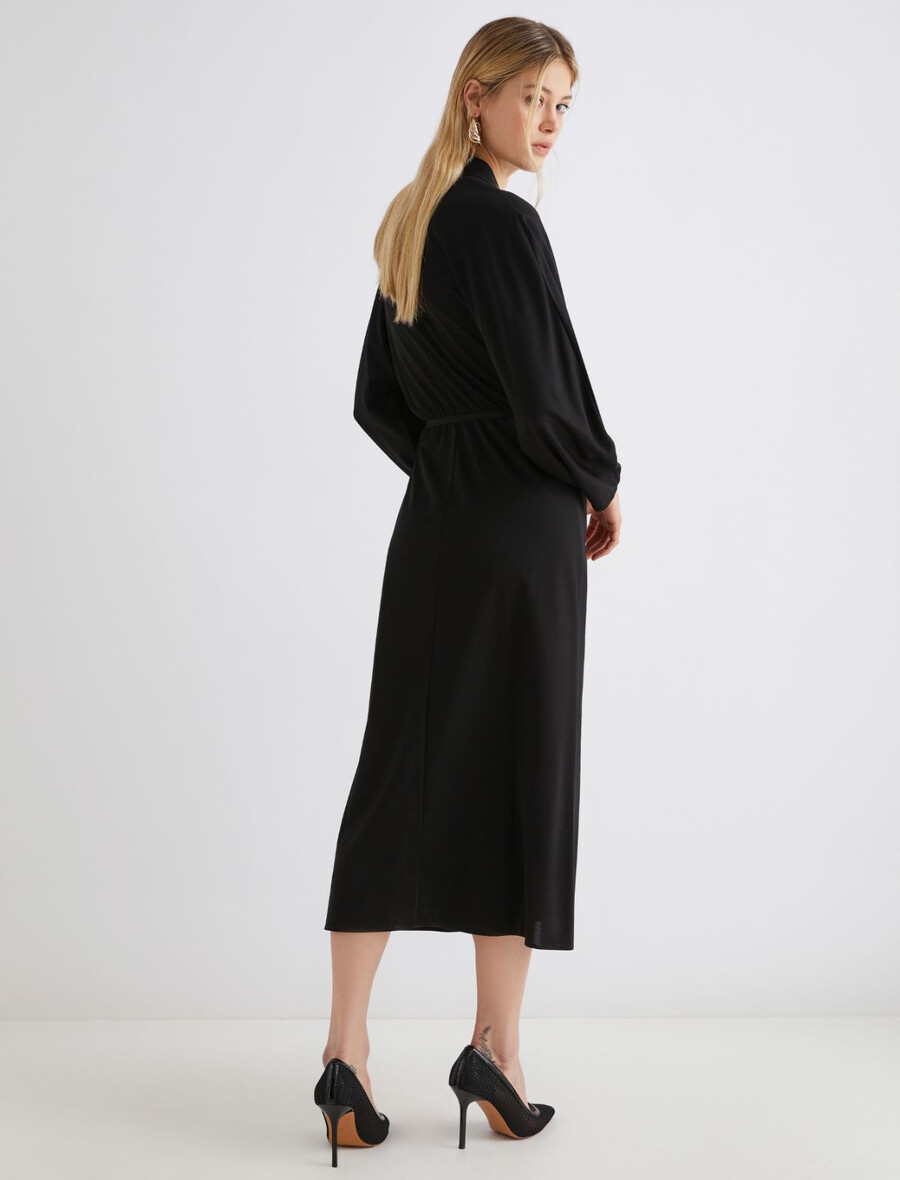 intarsienkleid - schwarz
