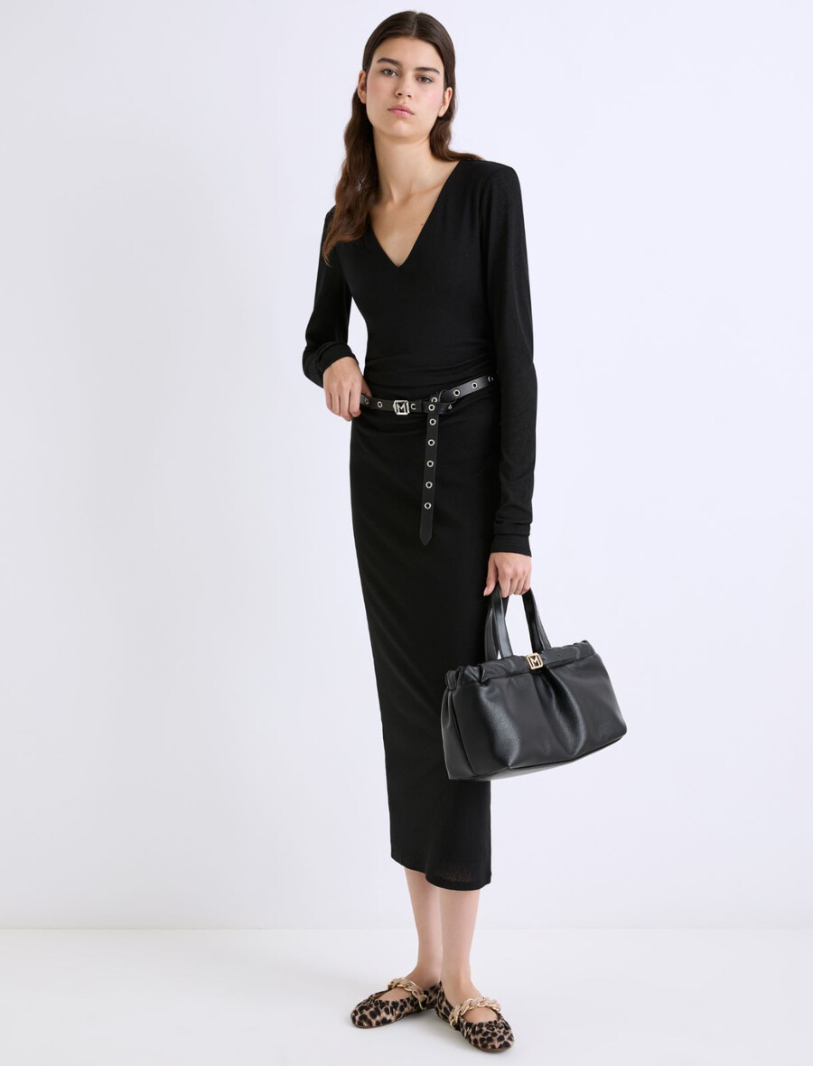 langes jerseykleid - schwarz
