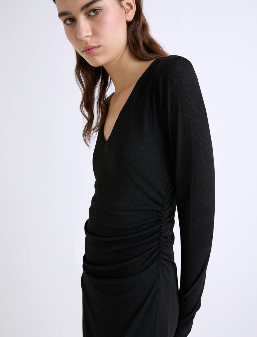 langes jerseykleid - schwarz