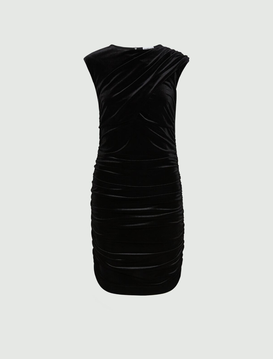 samt-minikleid - schwarz