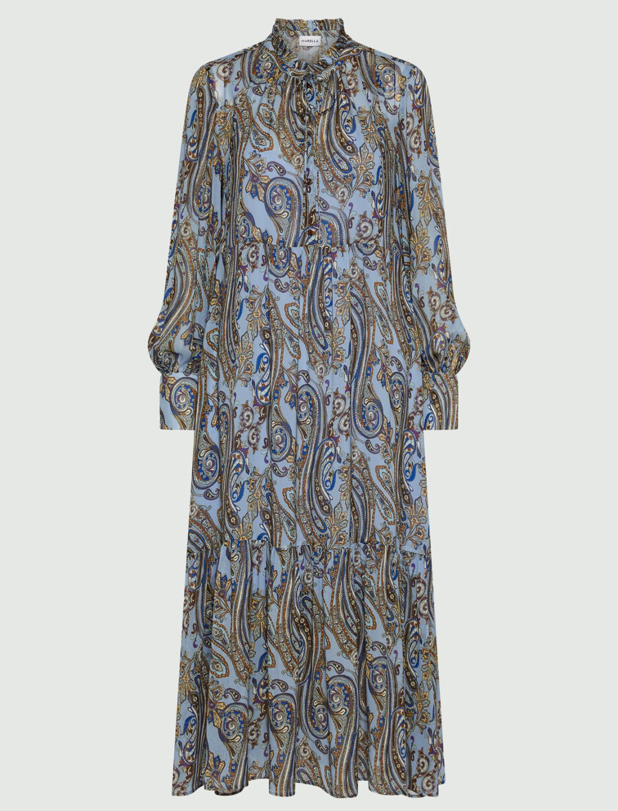 langes georgette-kleid – hellblau