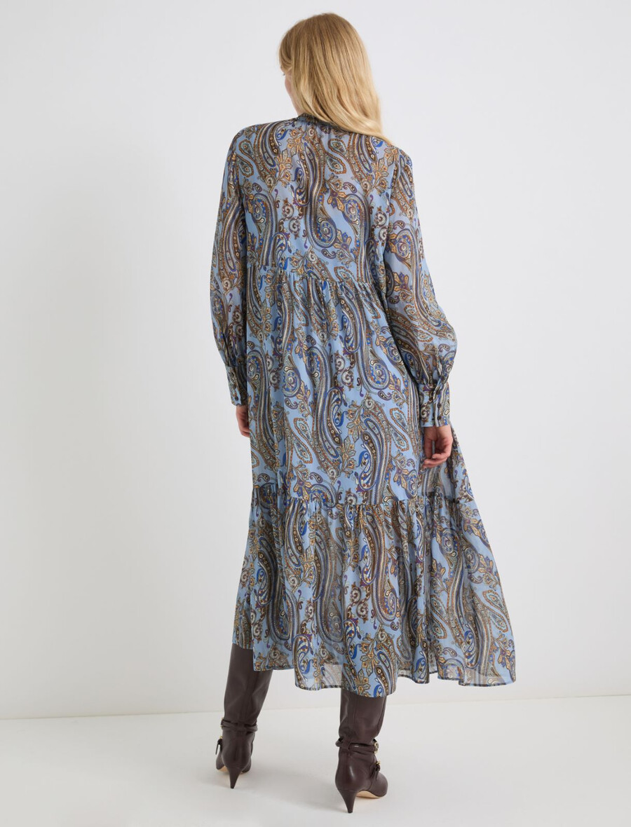 langes georgette-kleid – hellblau