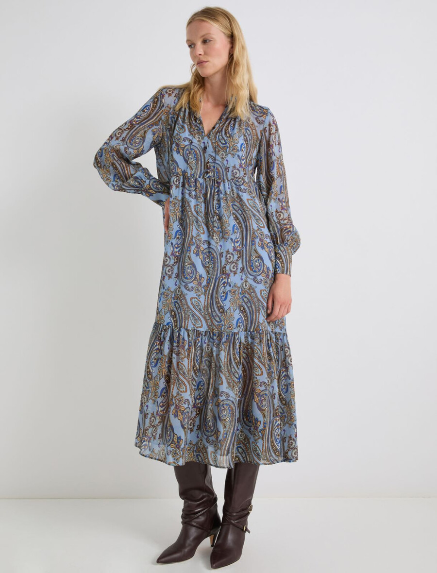 langes georgette-kleid – hellblau