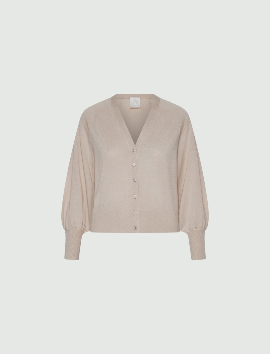 feinste strickjacke aus reiner wolle – creme