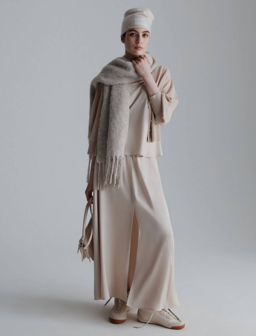 feinste strickjacke aus reiner wolle – creme