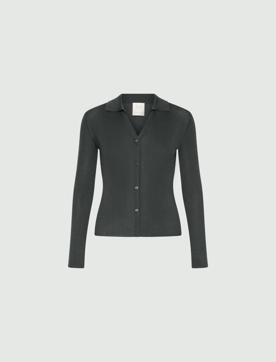 ultraleichte strickjacke aus wolle – olive