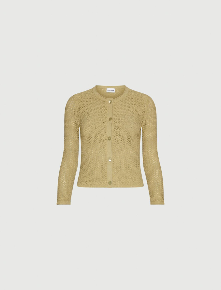 mini-cardigan aus baumwolle – salbei