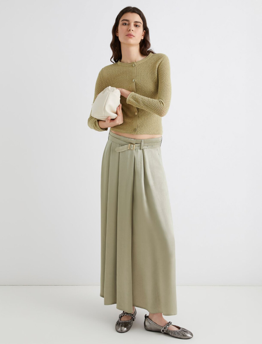 mini-cardigan aus baumwolle – salbei
