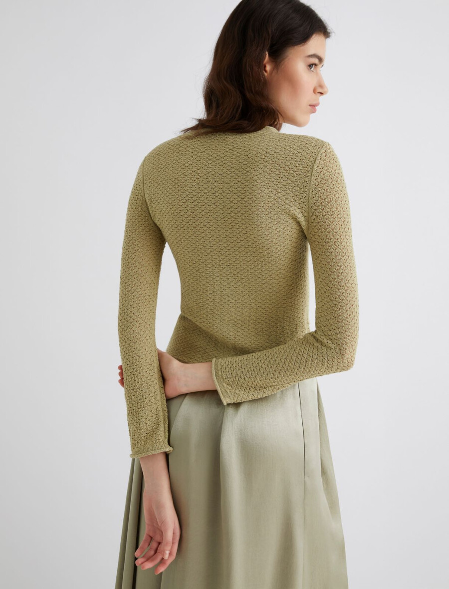 mini-cardigan aus baumwolle – salbei