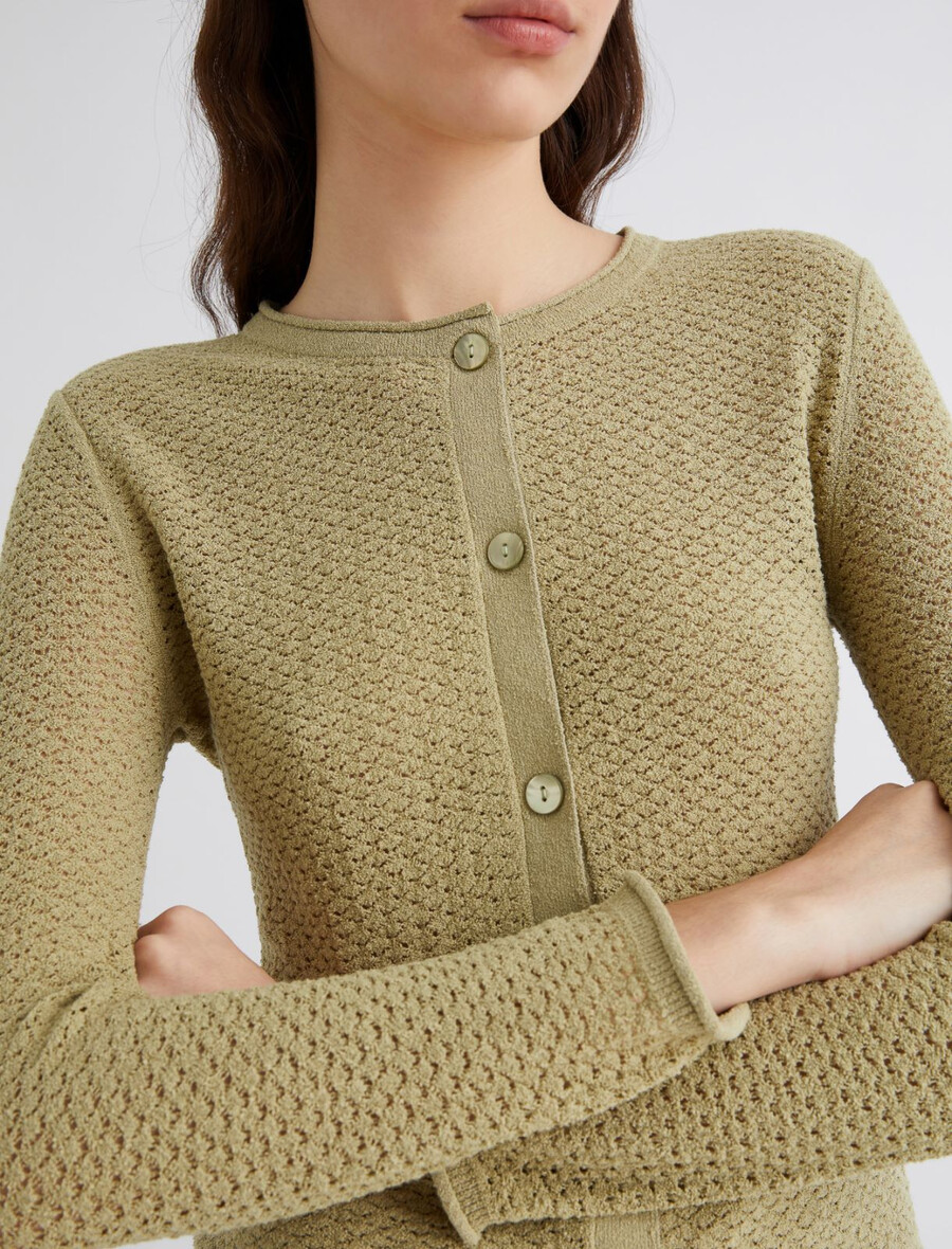 mini-cardigan aus baumwolle – salbei
