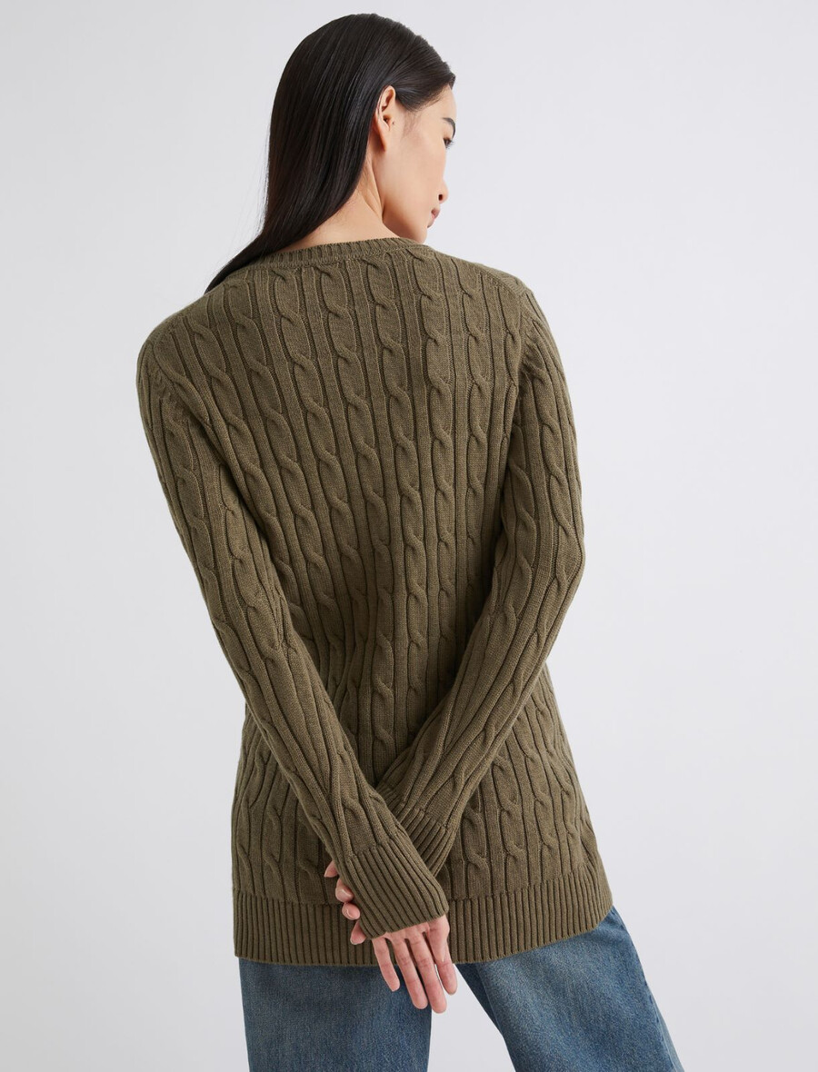 zopfstrick-cardigan - kaki