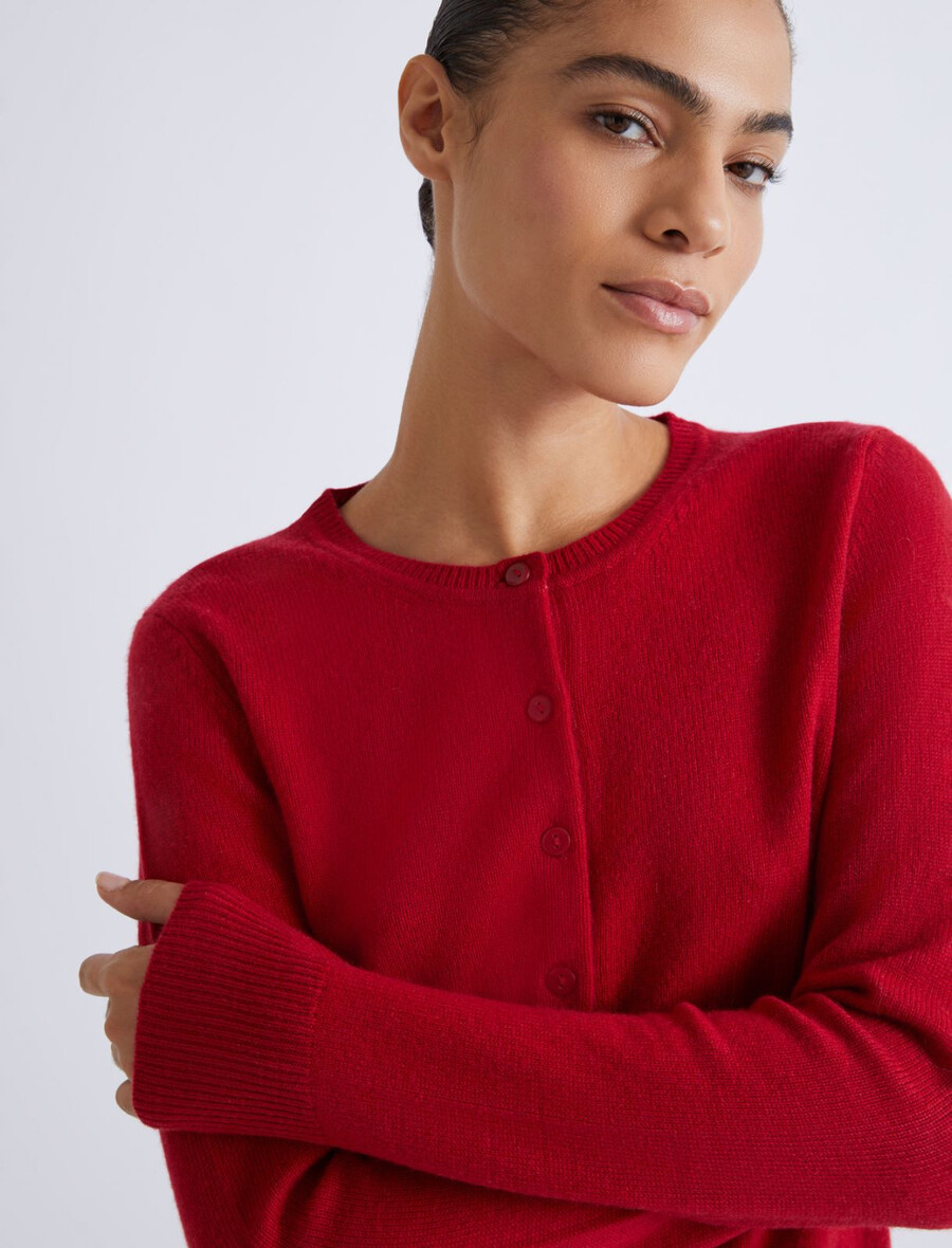 strickjacke aus wolle und kaschmir – rot