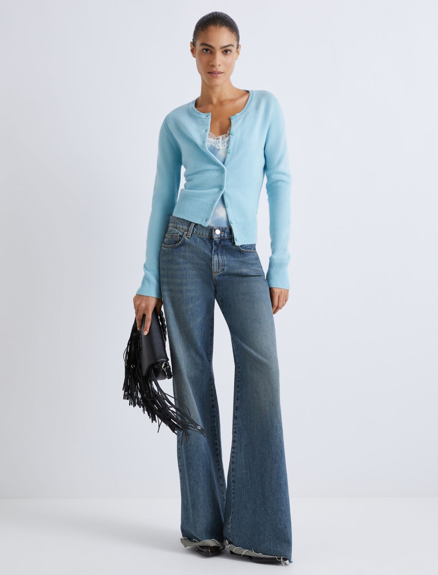 strickjacke aus wolle und kaschmir - wasser
