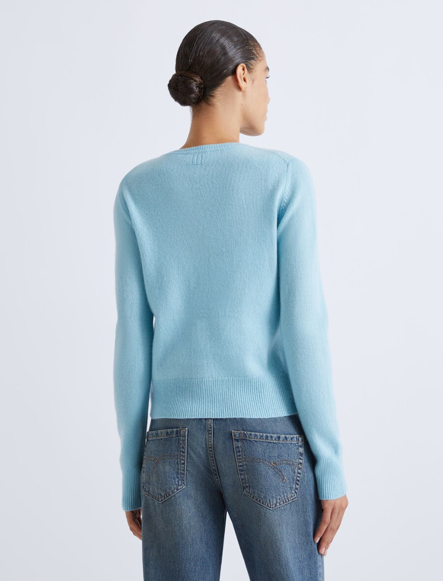 strickjacke aus wolle und kaschmir - wasser