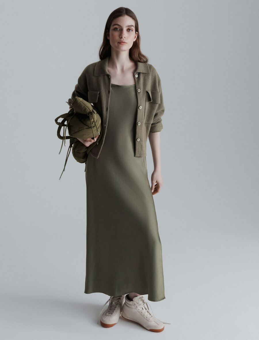 overshirt aus reinem kaschmir – olive