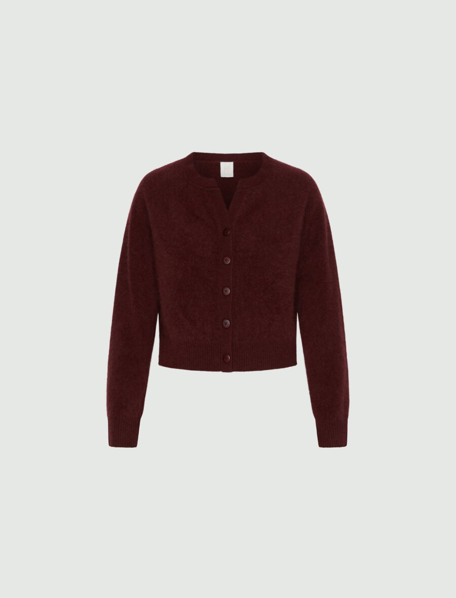 strickjacke aus wolle und kaschmir - bordeaux