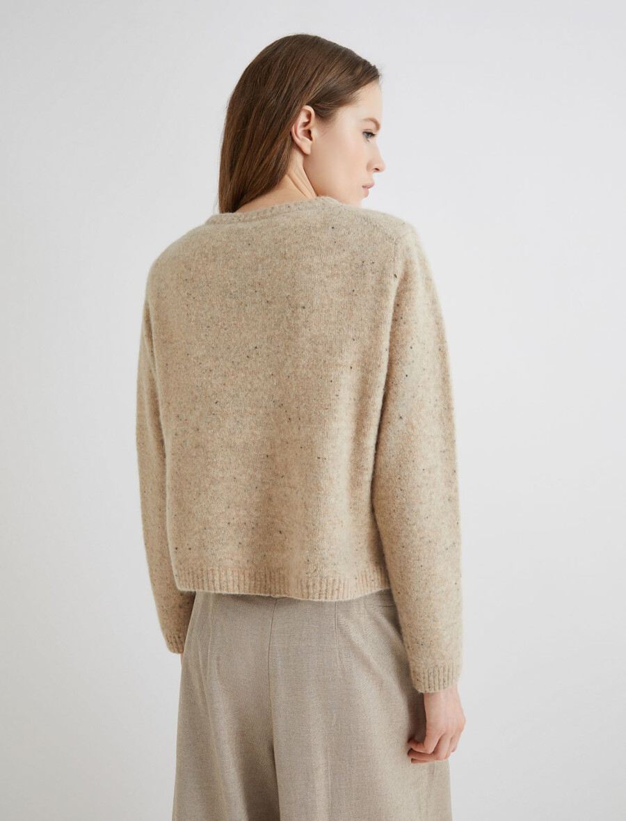 strickjacke mit taschen - camel