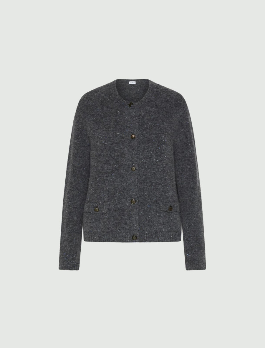 strickjacke mit taschen - grau
