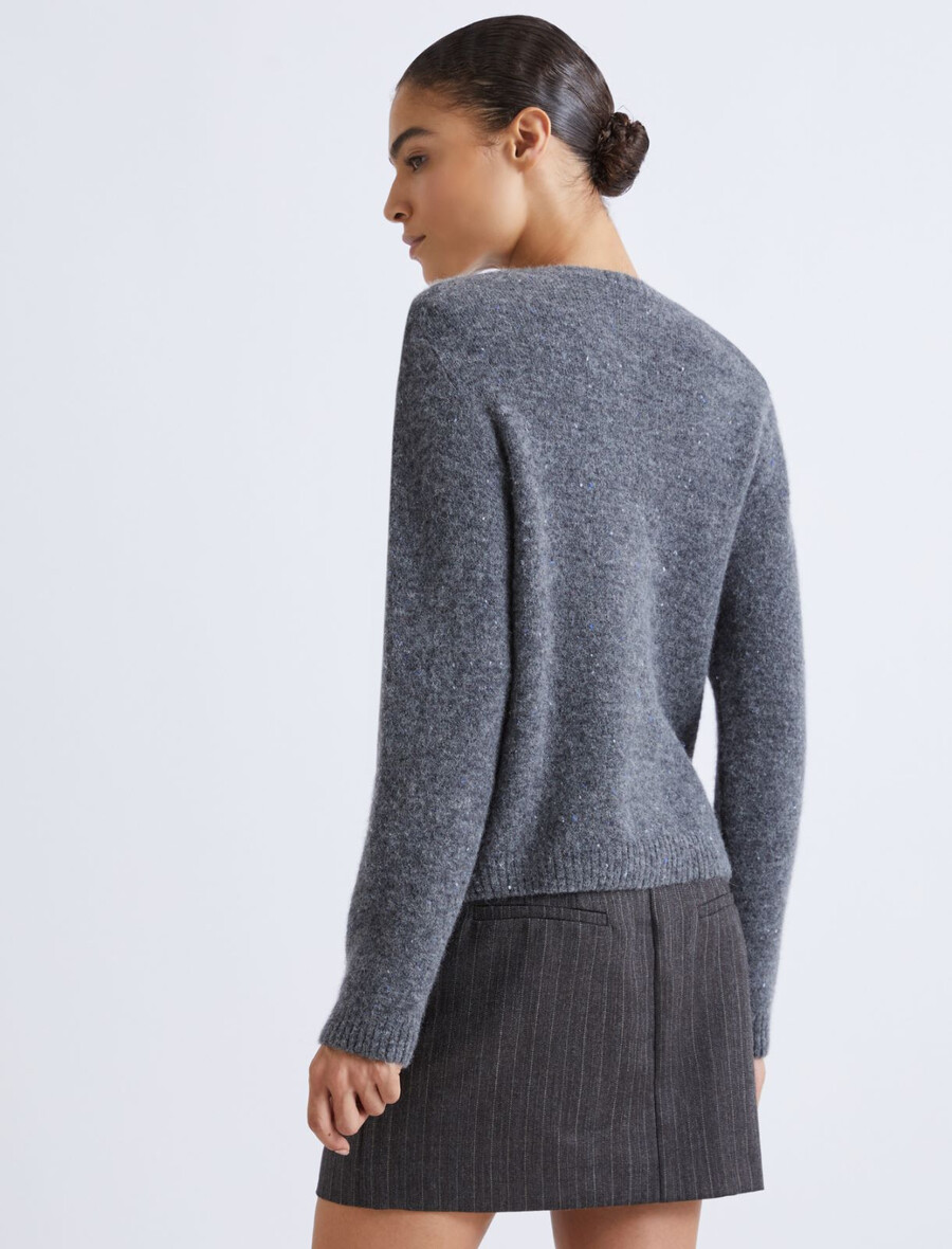 strickjacke mit taschen - grau