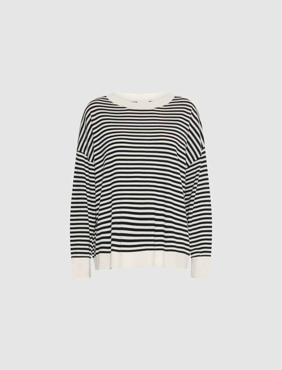 oversized-pullover mit rundhalsausschnitt – creme