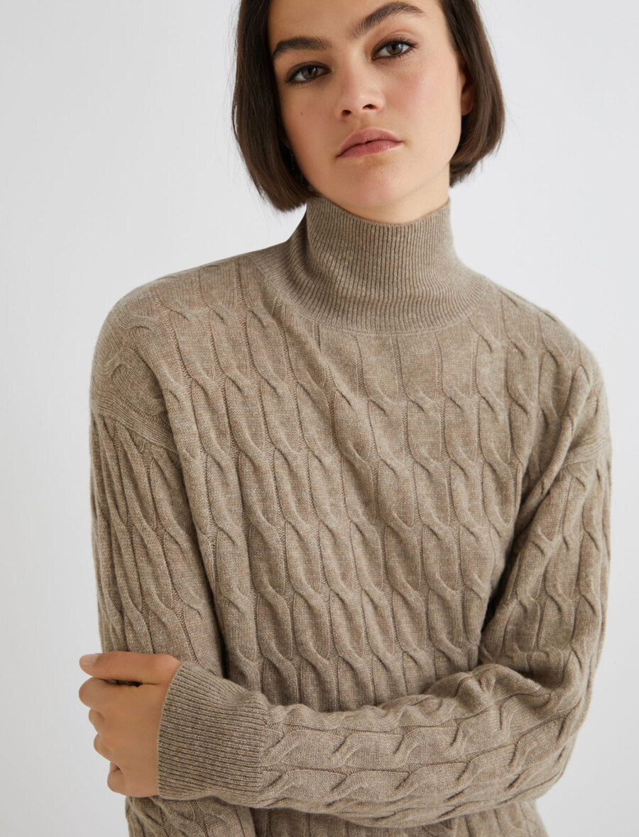 woll- und kaschmirpullover mit stehkragen - mud