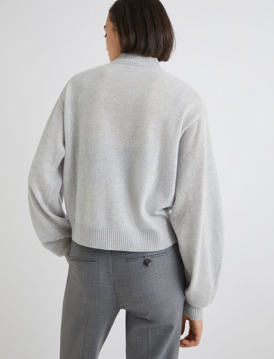 kaschmirpullover mit stehkragen - perle