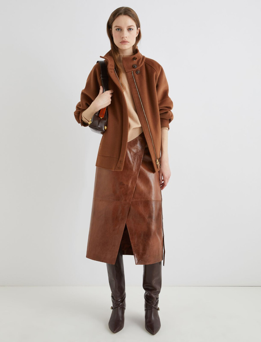 kaschmirpullover mit stehkragen - puder