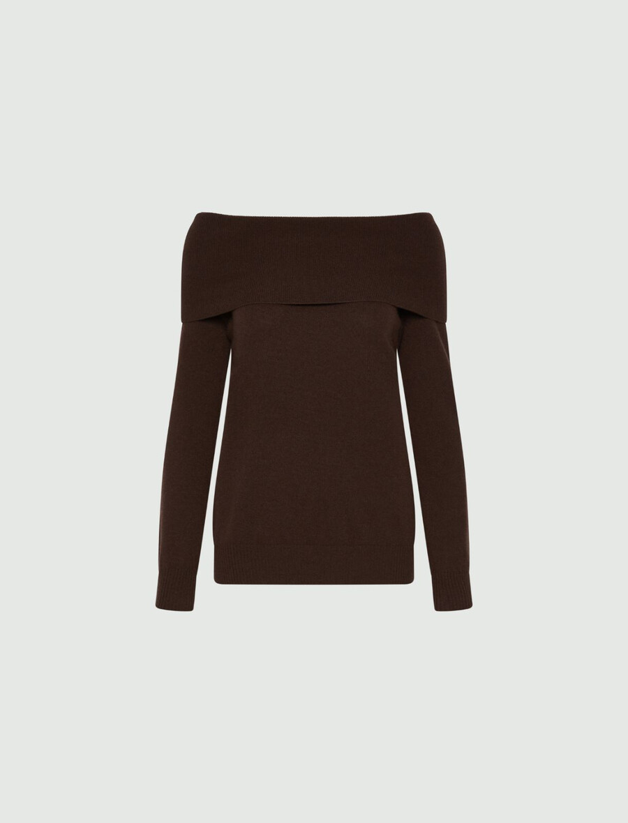 kastenförmiger kaschmirpullover – braun