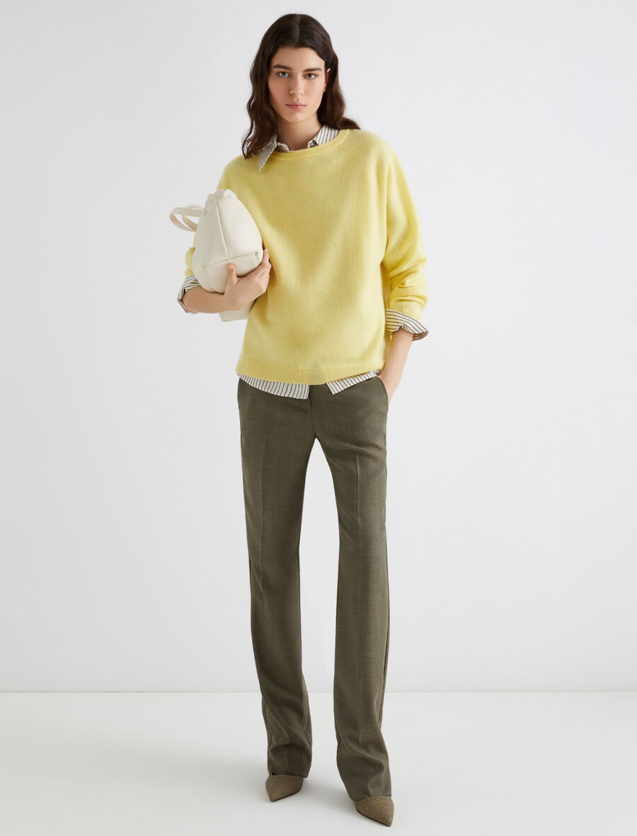 pullover aus reinem kaschmir - banane