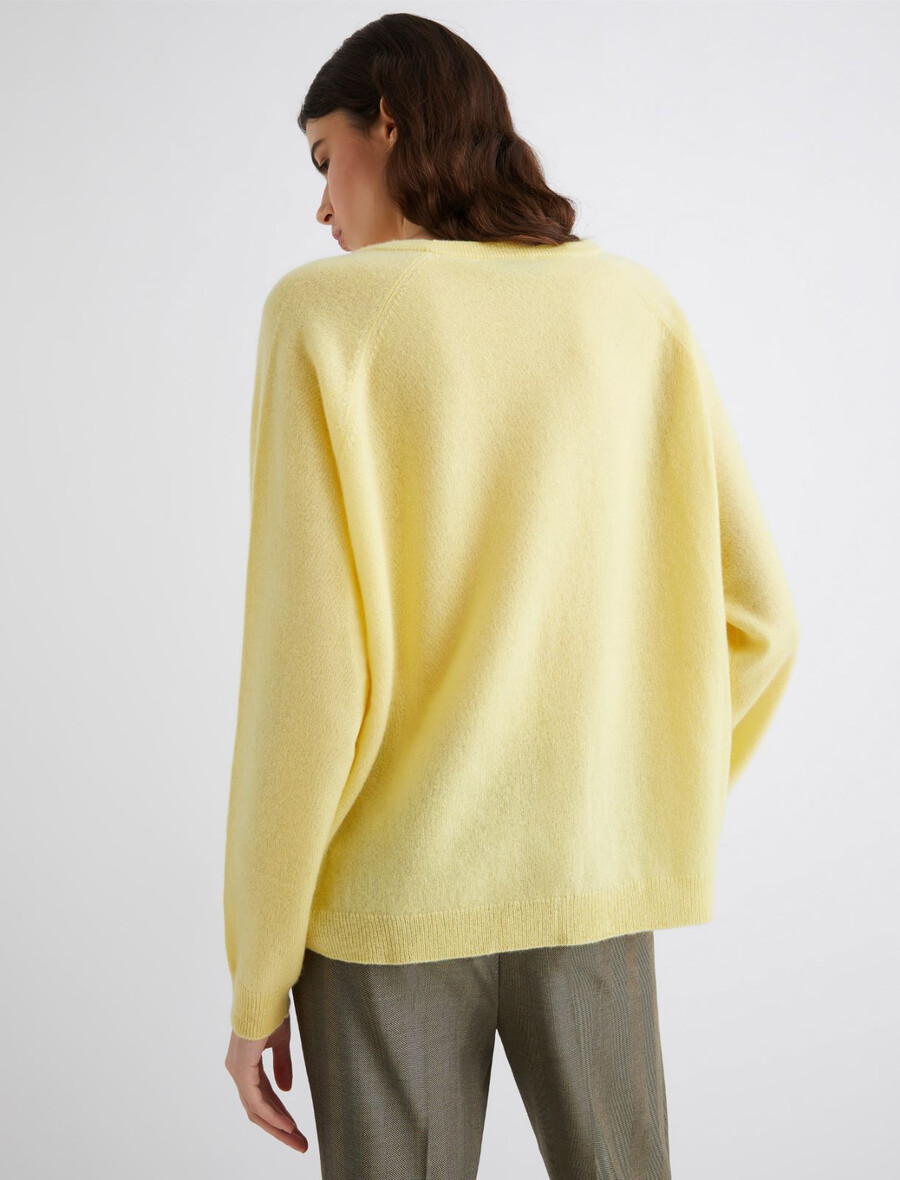 pullover aus reinem kaschmir - banane