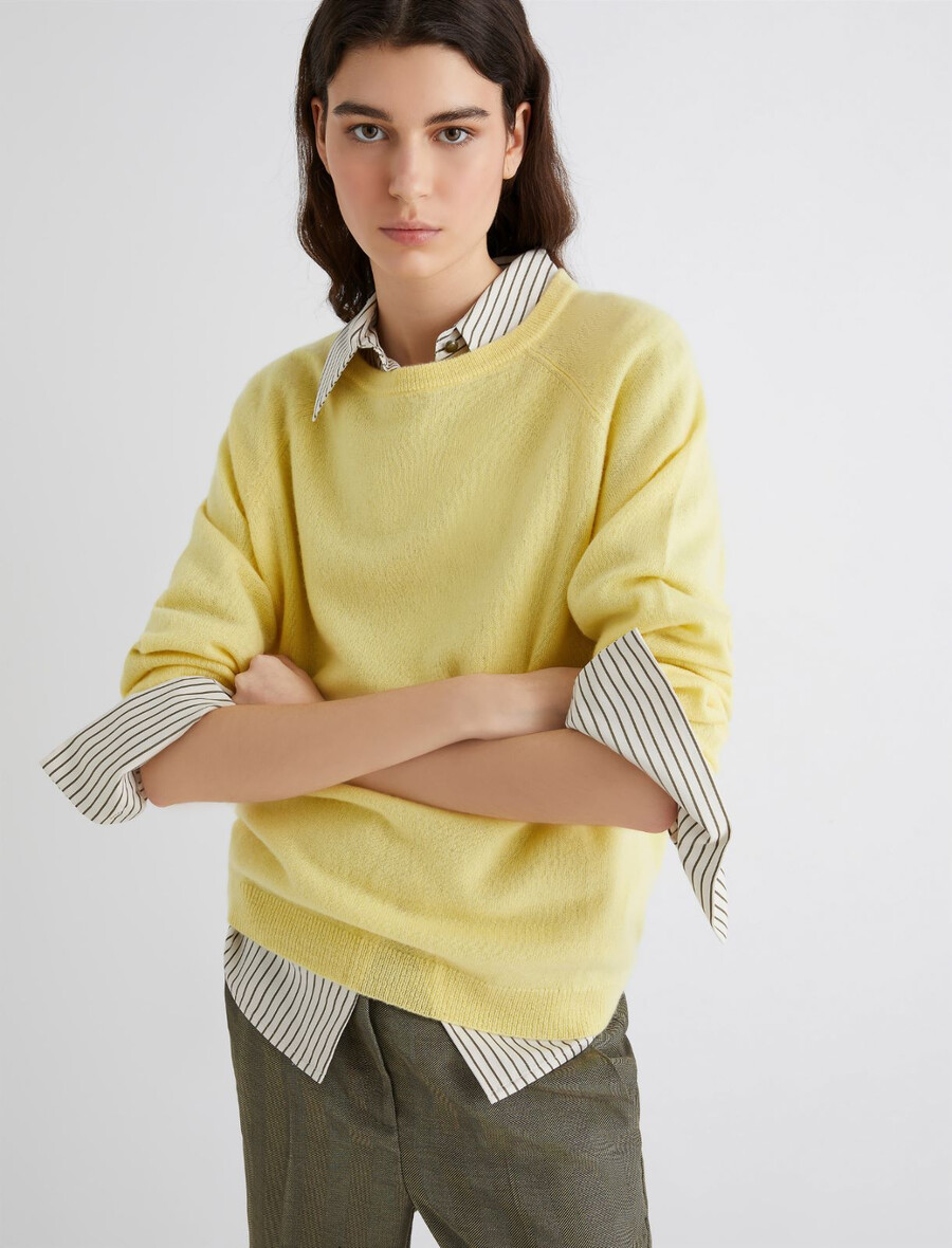 pullover aus reinem kaschmir - banane
