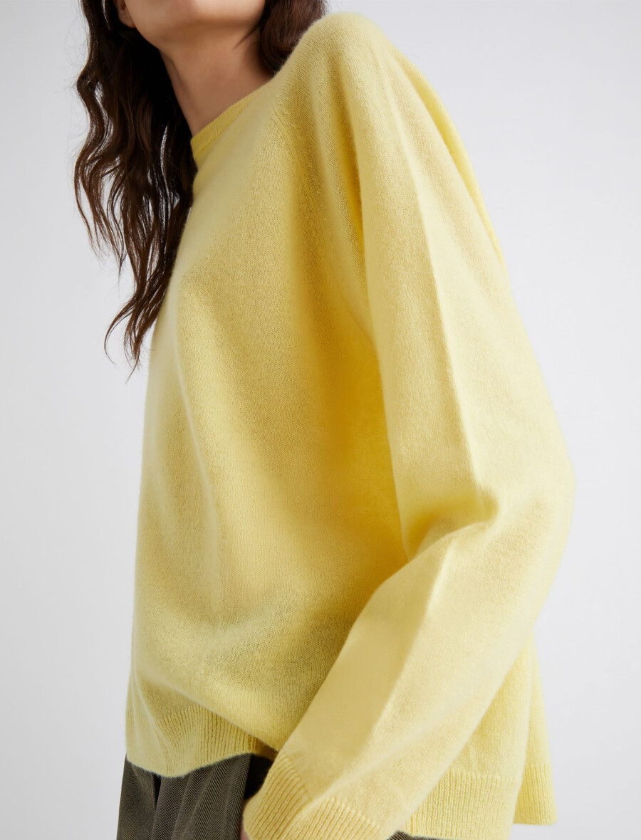 pullover aus reinem kaschmir - banane