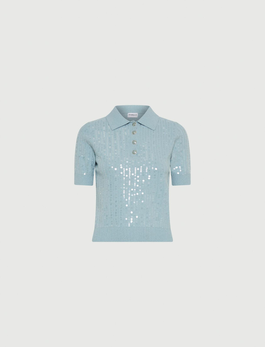 pailletten-poloshirt - wasser