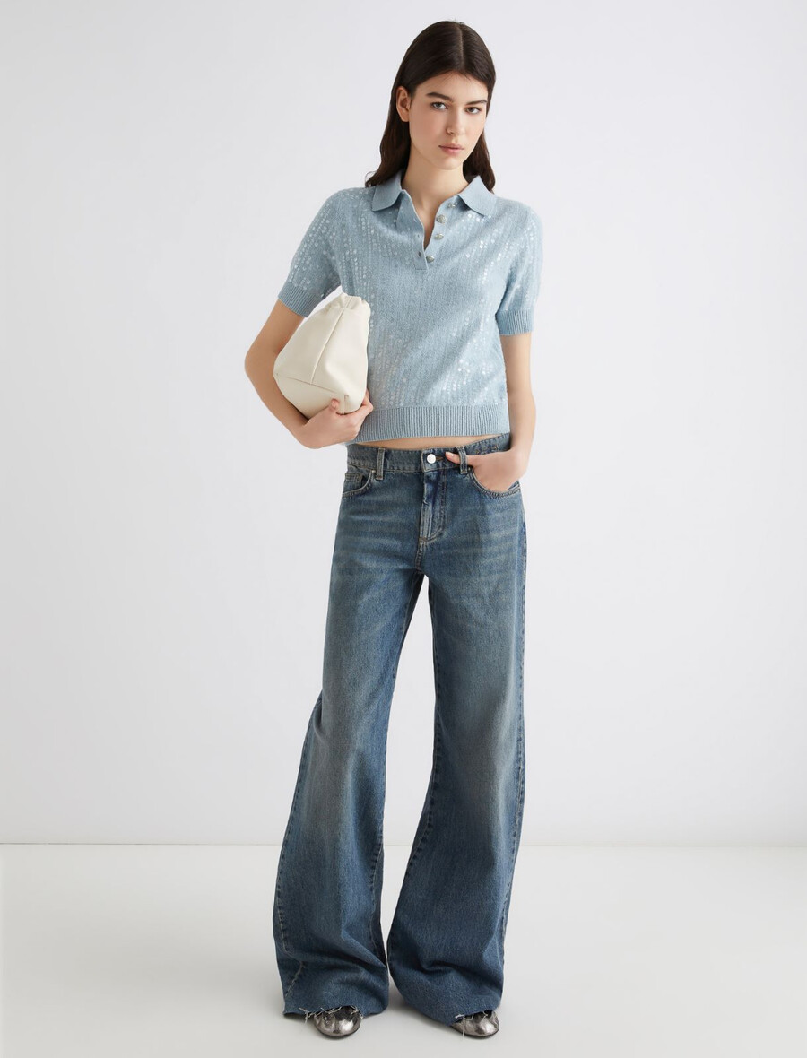 pailletten-poloshirt - wasser