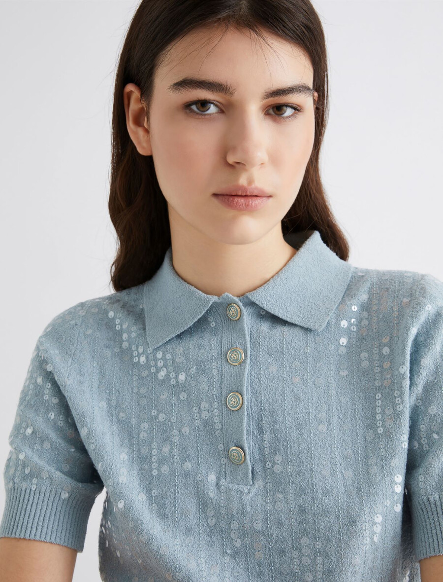 pailletten-poloshirt - wasser