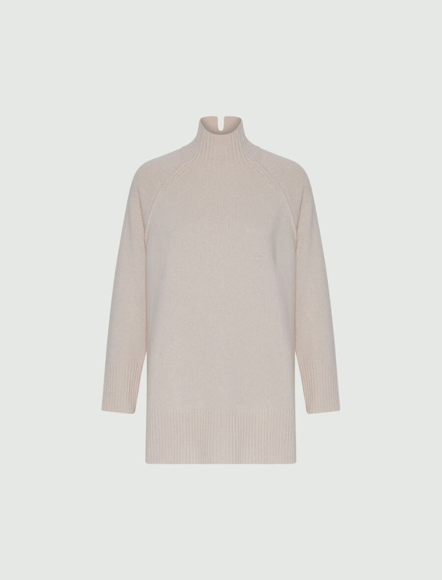 rollkragenpullover – creme
