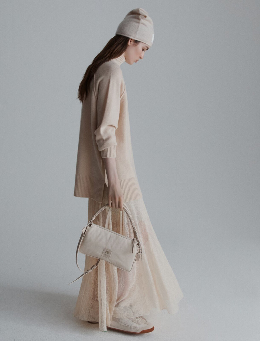 rollkragenpullover – creme