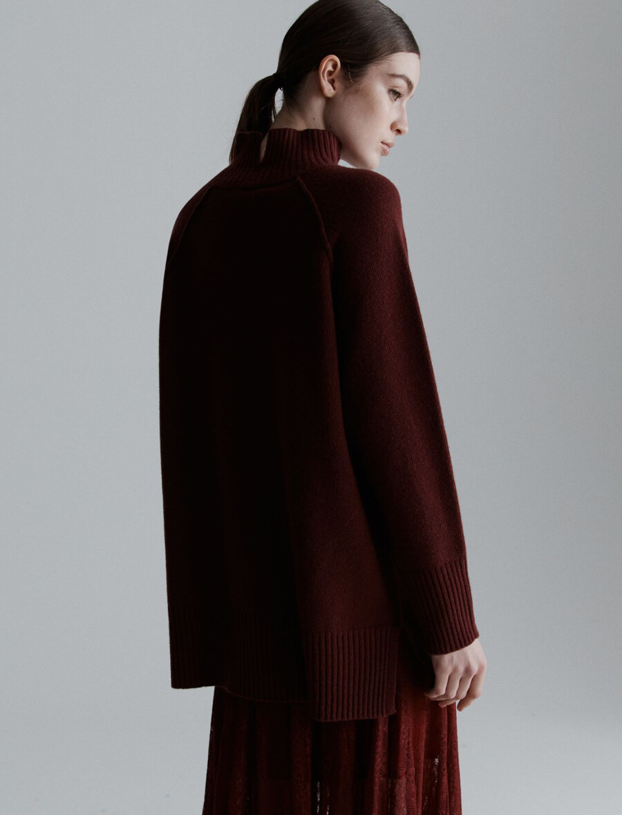 rollkragenpullover - bordeaux