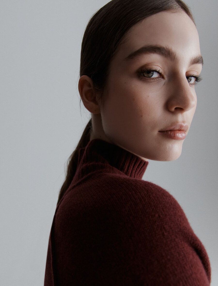 rollkragenpullover - bordeaux