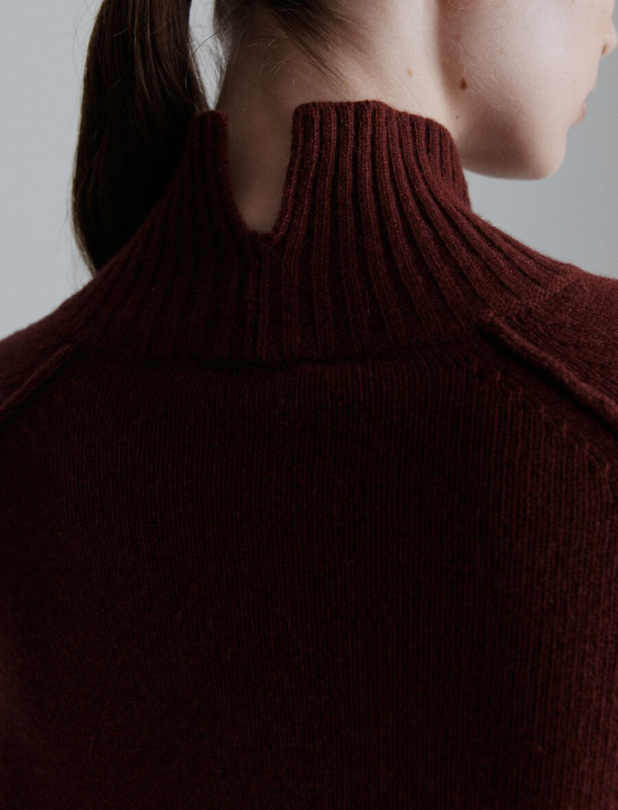 rollkragenpullover - bordeaux