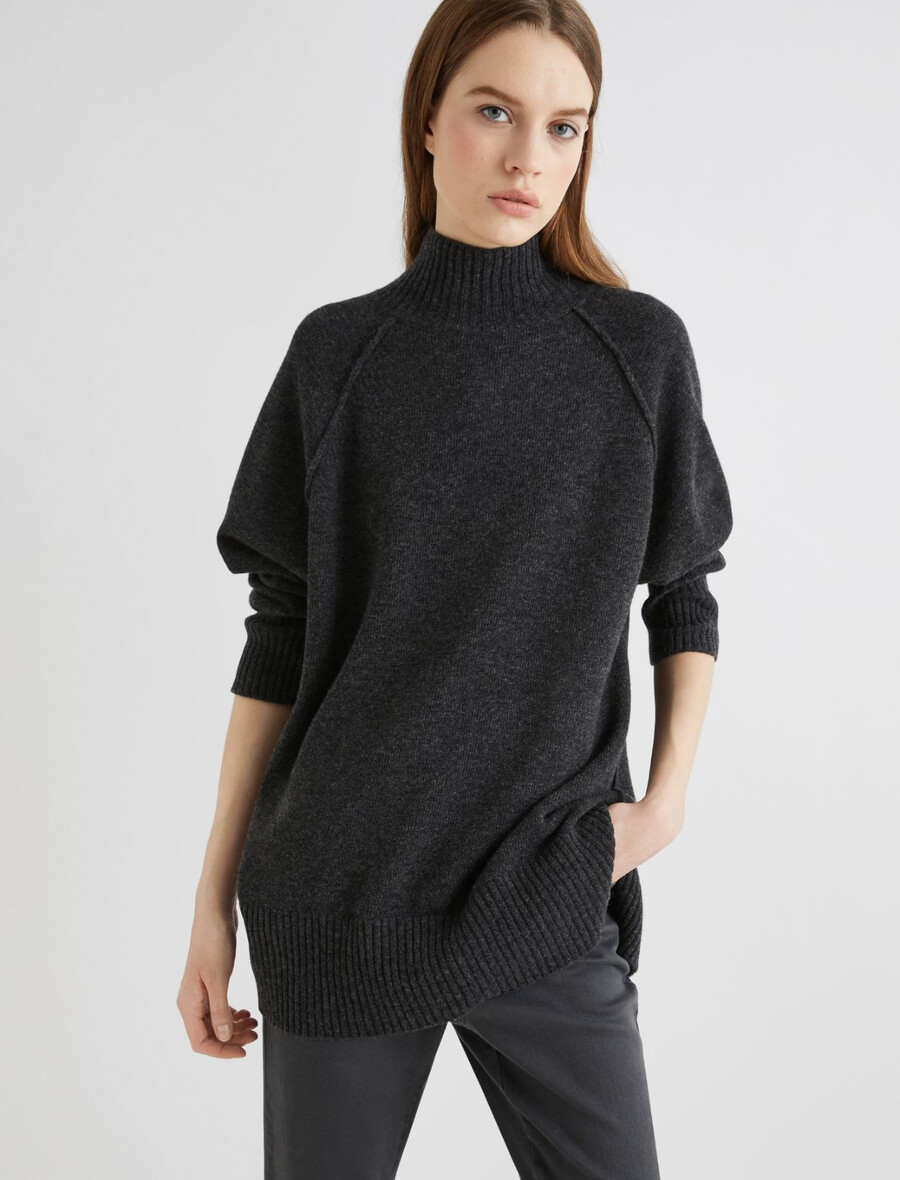 rollkragenpullover – dunkelgrau