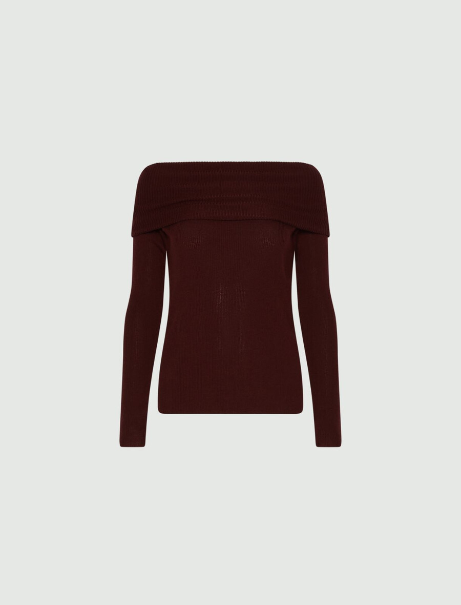 schmal geschnittener rollkragenpullover - bordeaux