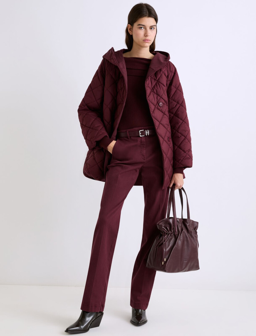 schmal geschnittener rollkragenpullover - bordeaux