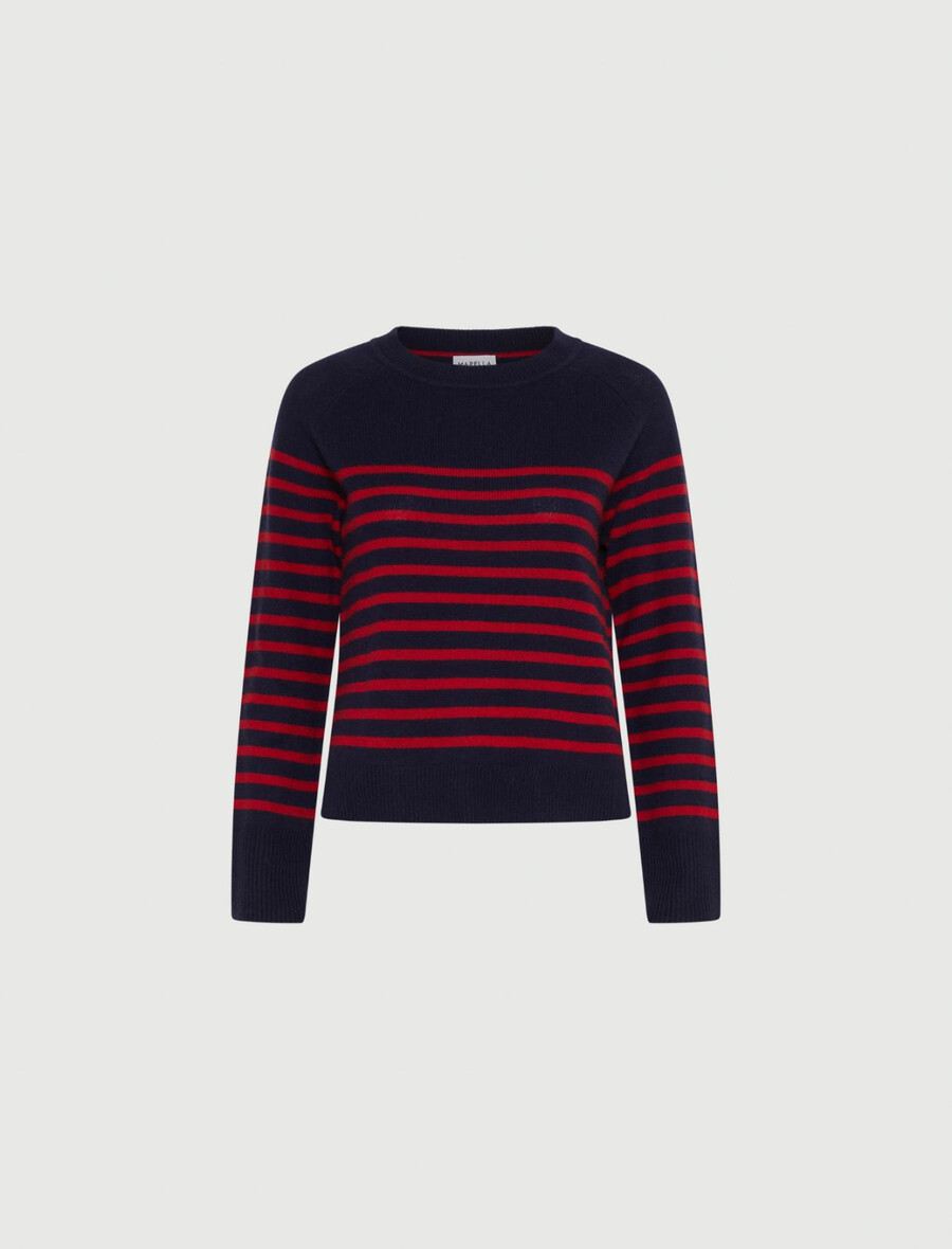 woll- und kaschmirpullover – marineblau
