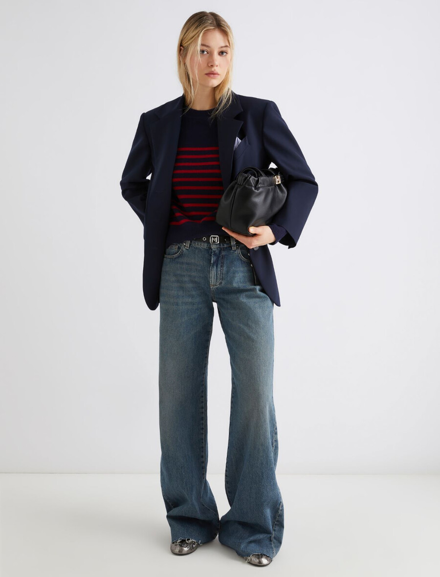 woll- und kaschmirpullover – marineblau